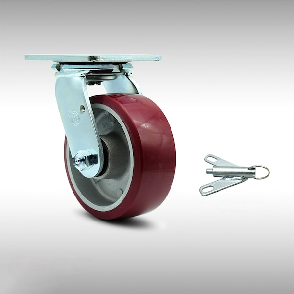 5 Inch SS Poly on Aluminum Swivel Caster with Ball Bearing and Swivel Lock SCC